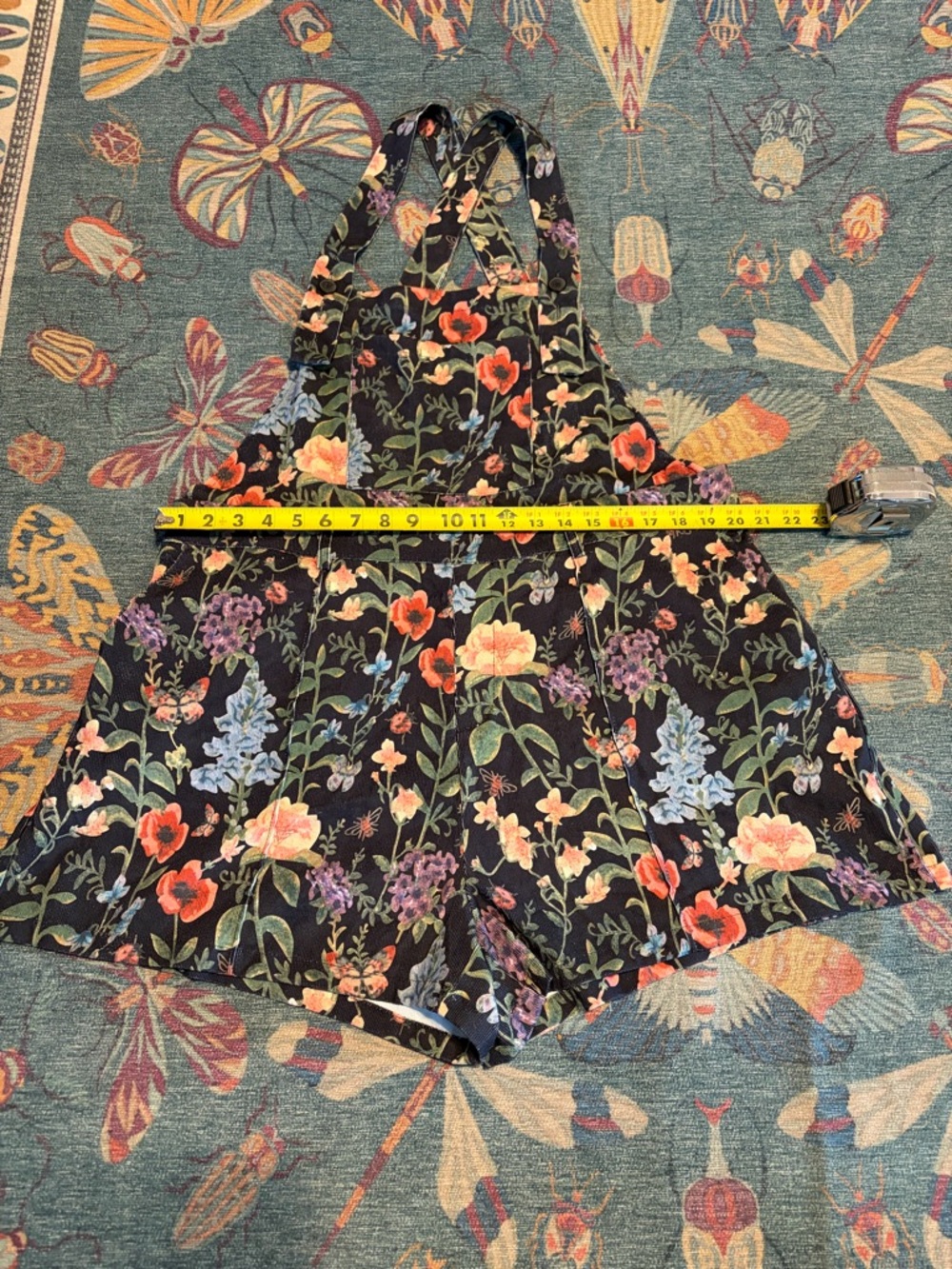 Cider Black Floral Strap Romper